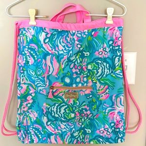 🟢 lilly pulitizer drawstring bag with handle